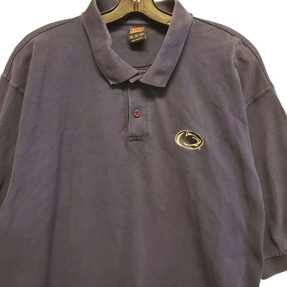 PENN STATE NITTANY LIONS Polo Shirt Mens XXL Blue TEAM NIKE College Football VTG